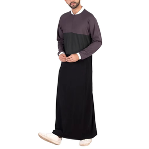 เสื้อผ้ามุสลิม jubbah อิสลามใหม่ลายเรียบๆใส่สบายไซส์ใหญ่พิเศษ - Product Image 1