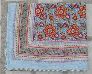 Edredón de algodón orgánico Mulmul 100%, suave, cómodo, patrón sólido, mantas de lino hechas a mano en la India, estilo moderno, personaje alegre - Product Image 3