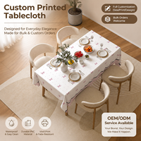 Nappe en PEVA imprimée sur mesure, housse de table en vinyle imperméable, fabricant OEM ODM, approvisionnement en gros
