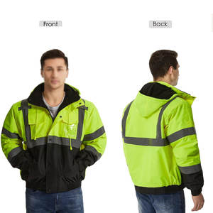 เสื้อแจ็กเก็ตกันน้ำแขนยาว Hi VIS สำหรับผู้ชายชุดทำงานแบบสะท้อนแสงปรับแต่งโลโก้ได้ - Product Image 2