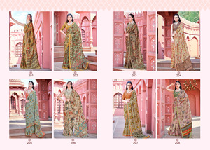 Sophistiqué exquis Gruham pur Banarasi Zari magnifique soie fleur imprimé complexe tissé à la main Saree pour les mariages indiens - Product Image 6