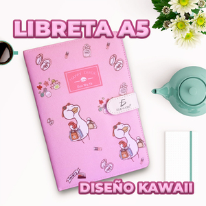 Quaderno dal Design Kawaii con 100 Fogli, Copertina Rigida e Chiusura Magnetica per Scuola e Regali, Realizzato in PU e Carta Offset - Product Image 2