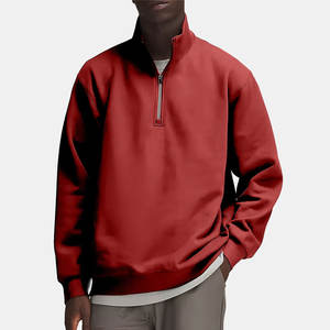 Wholesale High Quality Custom <b>Warm</b> <b>Fleece</b> Pullover Quarter Zip Sweatshirt Men Plain Sweatshirt - Product Image 5