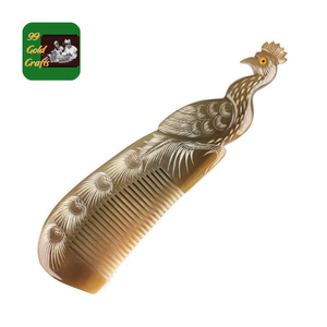 Peine de cuerno de búfalo de lujo con dientes gruesos-Peine hecho a mano para cabello sin enredos, alivio del estrés y rutina diaria de cabello - Product Image 5