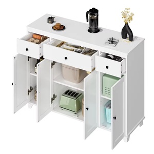 Modern White MDF Wood <b>Sideboard</b> Cabinet 4 Drawers 4 Doors High Quality Customized Size Home Hotel <b>Kitchen</b> Living Room Storage - Product Image 3