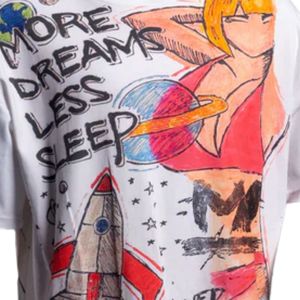 Camiseta Gráfica de Arte para Hombre y Mujer, Diseño de Boceto Pintado a Mano, Camiseta Holgada de Algodón, Ropa Urbana Creativa - Product Image 4