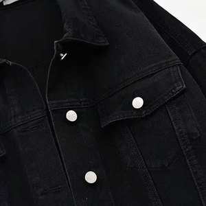 OEM Veste en jean pour femme Vêtements d'extérieur décontractés pour femme Veste d'automne en jean boutonné Veste en jean oversize pour femme - Product Image 3