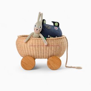 Cochecito de ratán hecho a mano para decoración de guardería y muñecas bebé hecho de ratán natural de alta calidad - Product Image 2