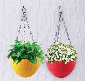 Iron Galvanized <b>Hanging</b> <b>Planter</b> in Metal for <b>Indoor</b> and Outdoor Decorative Use <b>Hanging</b> Flower <b>Planter</b> With Chain - Product Image 4