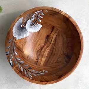 Ustensiles de cuisine bol de service décoratif en bois bol à salade classique pour la maison et les restaurants bols de service alimentaire - Product Image 1