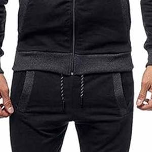Meilleure qualité hommes Jogging décontracté mode confortable pleine fermeture éclair survêtement à capuche haut pantalon survêtement fait par robe sport - Product Image 3