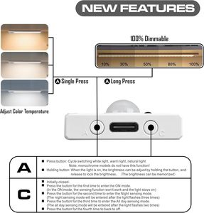 Luce LED CLAR - Under Cabinet con sensore di movimento, Wireless ricaricabile, cucina Magneti e armadio 20cm 30cm 40cm 60cm 80cm - Product Image 4