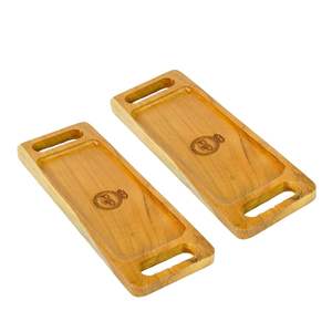 Bandeja de servicio de madera rústica con asas cómodas Pieza de decoración elegante para el hogar para boda Mesa de centro Cocina Comedor - Product Image 1