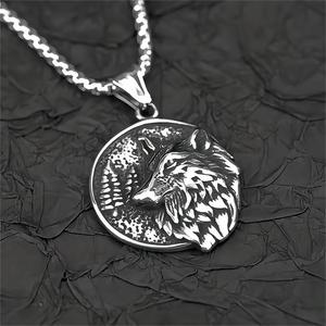 yunnique Wholesale <b>Titanium</b> Steel Men's Wolf Head Pendant Necklace-Retro Hip-hop Style Fashion Pendants & Charms - Product Image 3