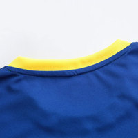 Ensemble d'uniformes de football d'hiver personnalisés, bleu et jaune à rayures, séchage rapide, antibactérien, 100% polyester, fabriqué à Sialkot