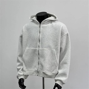Sudadera con Capucha y Logotipo Personalizado OEM, Sudadera con Capucha Extra Grande y Gruesa con Cremallera, Diseño Sólido, 500 GSM - Product Image 4