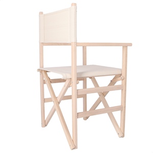 Sedia da Regista WELL HOME in Legno di Faggio con Tela Grezza e Finitura Non Verniciata 51x46x86 cm - Product Image 5