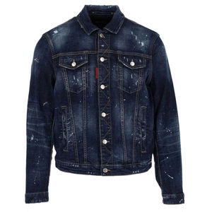 Chaqueta Corta de Mezclilla para Hombre, Hecha a Medida, Azul Sólido, Estilo Casual, Prenda Exterior de Moda, OEM, Precio Bajo, Venta al por Mayor - Product Image 1