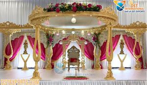 Sueño boda madera Pavo Real Mandap decoración especial madera redondo Mandap para boda Tamil boda hindú gran madera Mayur Mandap - Product Image 6