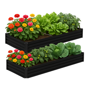 12x4x1ft Alloy Galvanized Steel Raised Garden Bed Modular Corrugated <b>Planters</b> Home Modern Durable <b>Vegetable</b> Fruits Flowers - Product Image 4