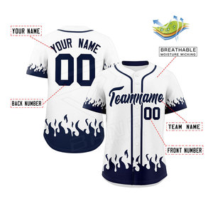 Uniformes Deportivos Transpirables de Diseño Personalizado, Camisetas de Béisbol de Talla Grande, Sublimación al por Mayor, Uniformes con Botones - Product Image 2