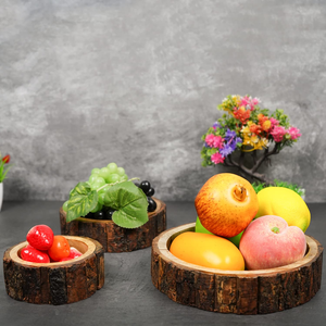 Juego de bandejas clásicas de madera con acabado brillante, tres platos artesanales de 5/7/9 pulgadas para uso en mesa, exhibición de alimentos en la cocina, India - Product Image 4