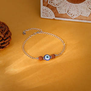 Plata Rudraksha Evil Eye Bracelet Rakhi Categoría Producto para el cuidado de las gafas - Product Image 3