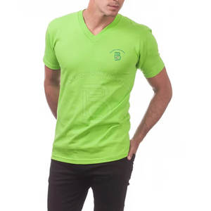 Camisetas Personalizadas con Cuello en V para Hombre, 100% Algodón, Transpirables, al por Mayor, Camisetas de Manga Corta con Cuello en V - Product Image 4