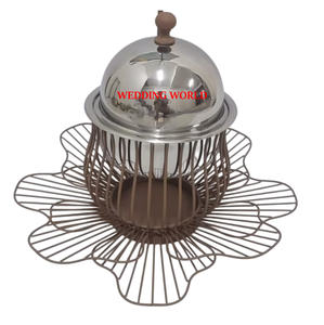 Marmite en acier inoxydable avec couvercle poli miroir, forme ronde, design de table, luxe, nouveau réchaud alimentaire en métal - Product Image 6