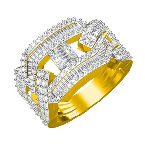 Bague en or massif 14 carats 18 carats Design de luxe personnalisé Bague Hip Hop en argent sterling 925 vvs Bagues de fête en diamant pour femmes - Product Image 1