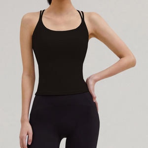 Back Cross Strap Mujeres Tank Top Sexy Sports Bra Style Workout Yoga Gym Fitness Chaleco Sin mangas Crop Activewear Shirt - Product Image 6