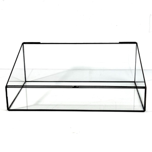 Export Quality Clear 4mm Glass <b>Black</b> Finished Brass Frame Large <b>Storage</b> Glass <b>Box</b> Jewelry Organized Display Unique Design <b>Box</b> - Product Image 1