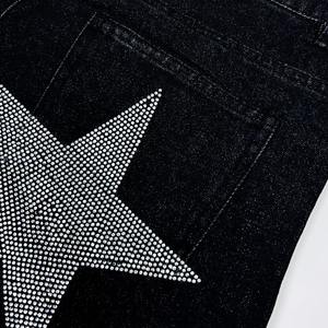 กางเกงยีนส์ขายดี ทรงขาตรง ติดซิปและกระดุม ประดับเพชร ดีไซน์ทันสมัย ทนทาน คุณภาพสูง สำหรับทุกเพศ - Product Image 6