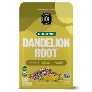 Thé en vrac de racine de pissenlit biologique FGO, coupé et tamisé, sans caféine, 16 oz - Product Image 4