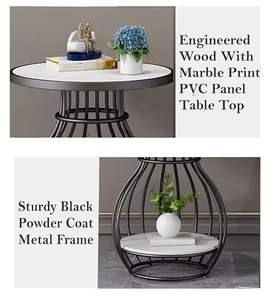 Cadre en fer avec table d'appoint en marbre pour un design intérieur élégant, parfait pour les maisons rustiques, modernes et minimalistes - Product Image 4