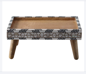 Meilleure qualité taille personnalisée incrustation d'os usage domestique Eid Ramadan fête prix de gros à la main résine Floral décoratif plateaux de service - Product Image 4