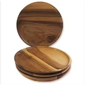 Assiette en bois de qualité supérieure solide avec assiette en bois d'acacia de taille sûre et personnalisée polie brillante à bas prix - Product Image 1