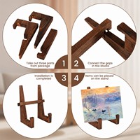 Présentoir en bois massif pour recettes de cuisine, porte-menu, présentoir de vaisselle et bols, à un seul niveau, pour table de cuisine