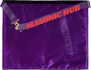 OES Tablier maçonnique en velours violet fait à la main avec broderie artisanale et point de croix - Product Image 4