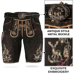 Bavarian Garments New Arrival <b>Men</b> Hot Traditional Octoberfest Bavarian Lederhosen <b>Shorts</b> Custom Unique Lederhosen <b>Shorts</b> - Product Image 2