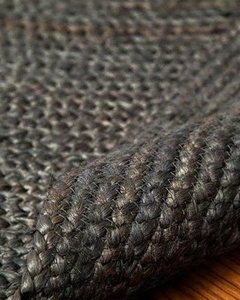 Tapis en jute marocain de haute qualité fait à la main tapis abstrait en coton de jute noir tapis en jute rouge pour ensembles de salon paillasson en peluche - Product Image 3