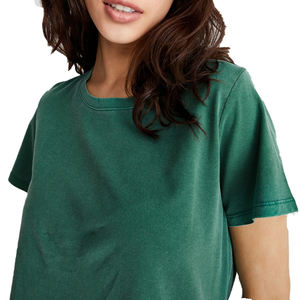 Camiseta extragrande de alta calidad para mujer, Camiseta con estampado personalizado de logotipo de talla grande, estilo informal de ocio, diseño sencillo en blanco para el verano - Product Image 3