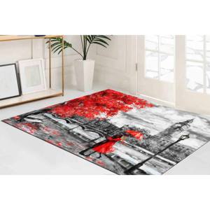 Tapis avec motif de scène londonienne et parapluie rouge, tapis imprimé de luxe, tapis fin non tissé - Product Image 2