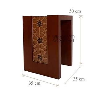 Table d'appoint en bois au design islamique moderne avec motifs géométriques étoilés ajourés et style arabe pour la décoration de maison de luxe - Product Image 6