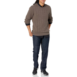 Textured Winter Plus Size Men's Flat Knit Breathable Long Sleeve <b>Pullover</b> <b>Sweater</b> Slim Fit Casual Soft Twist - Product Image 4