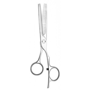 กรรไกรตัดผมบางพร้อมที่วางนิ้วมือยาวกรรไกรตัดผมทำจากสเตนเลสขัดเงากระจก - Product Image 5