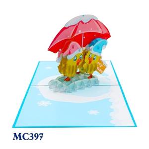 Tarjeta Pop-up 3D de Patos Navideños Personalizada, Artesanía Vietnamita, Impresión Offset Hecha a Mano, Decoración de Papel para el Hogar Más Vendida - Product Image 2