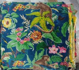 Vestido de verano hecho a mano de algodón con estampado de mono, ropa textil para el hogar, Túnica, cubierta de cama - Product Image 3