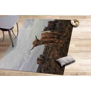Tapis imprimé : design moderne vache des Highlands avec dos antidérapant, tapis à poils doux - Product Image 3