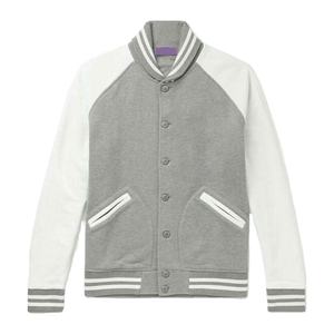 แจ็กเก็ตฤดูหนาวลายมหาวิทยาลัยสำหรับผู้ชายทำจากขนสัตว์ผสมและมันเงา - Product Image 1